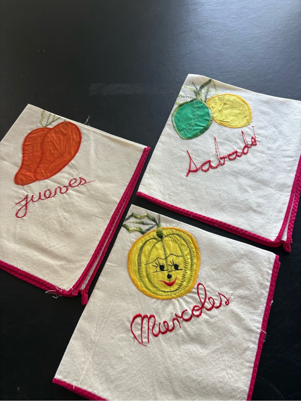 Vintage handmade Mexican dish towels - 3